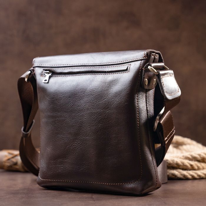 Сумка Grande Pelle В гладкой коже Шоколадная (11334) изображение 10