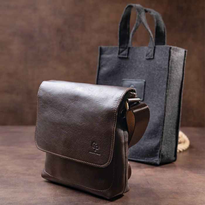 Сумка Grande Pelle В гладкой коже Шоколадная (11334) изображение 12