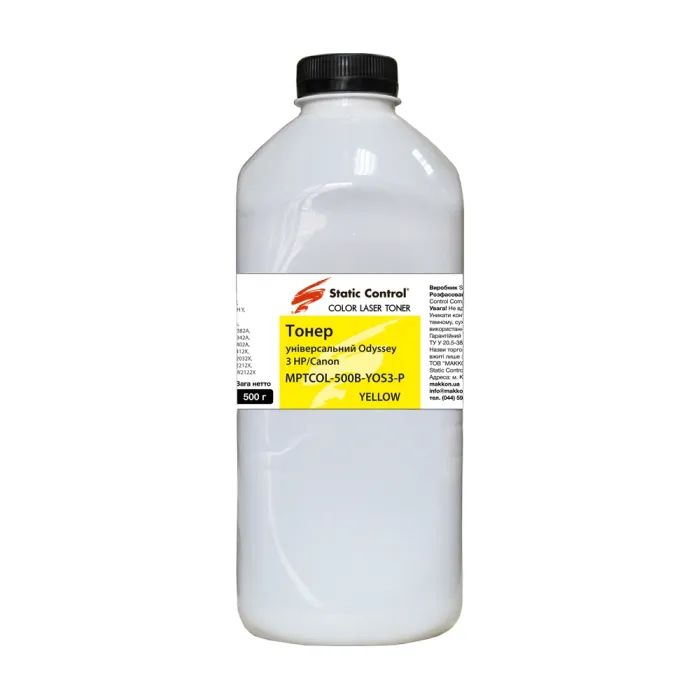 Тонер HP/Canon MPTCOL OS3 500г black (фасовка) Static Control (MPTCOL-500B-KOS3-P)