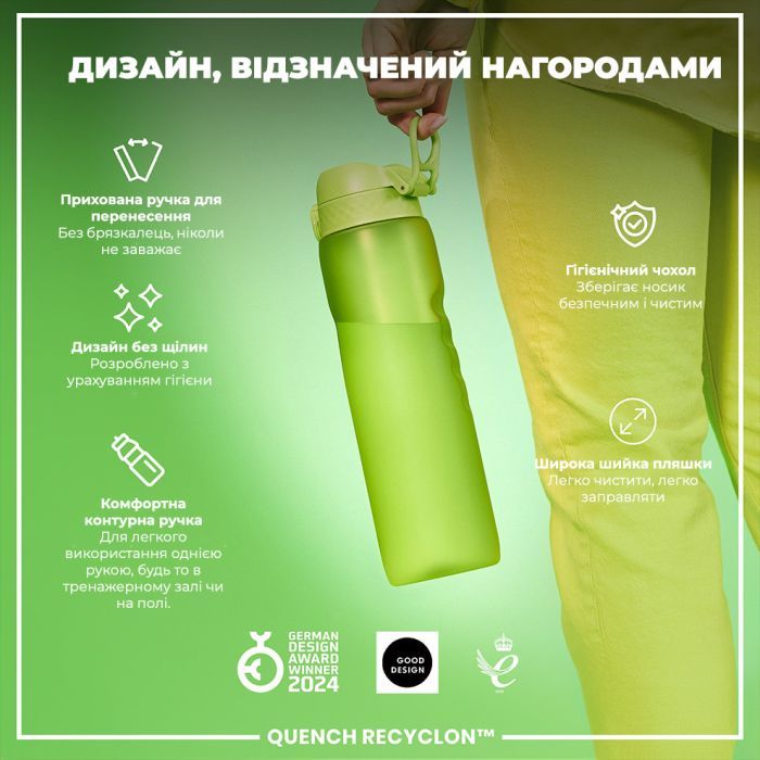 Пляшка для води ION8 OneTouch 1000 мл BPA Free, Rose Quartz (I8RF1000ROS) зображення 4