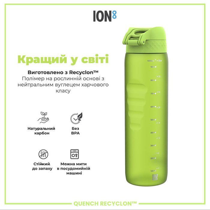Пляшка для води ION8 OneTouch 1000 мл BPA Free, Rose Quartz (I8RF1000ROS) зображення 6