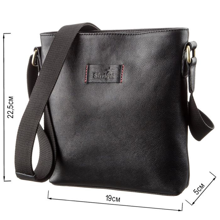 Сумка Shvigel Чоловіча шкіряна Чорна (19119) зображення 3
