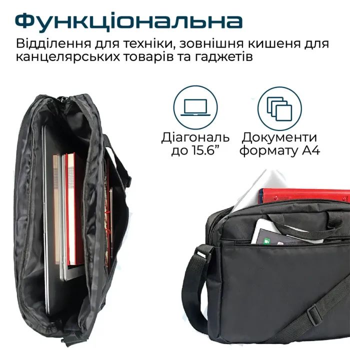 Сумка для ноутбука Promate 15.6" Gear-MB black (gear-mb.black) изображение 4