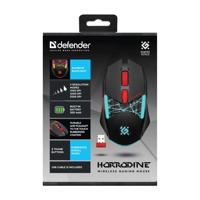 Мышка Defender Horrodine GM-237 LED Wireless Black (52237) изображение 5