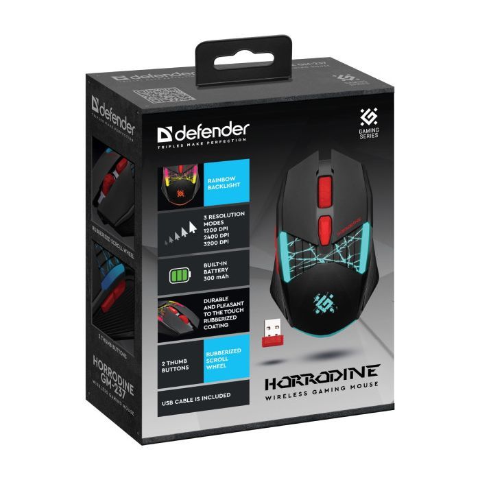 Мышка Defender Horrodine GM-237 LED Wireless Black (52237) изображение 6