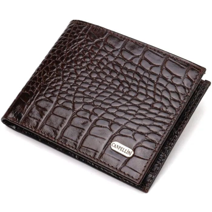 Портмоне Canpellini З натуральної шкіри Коричневе (21870)