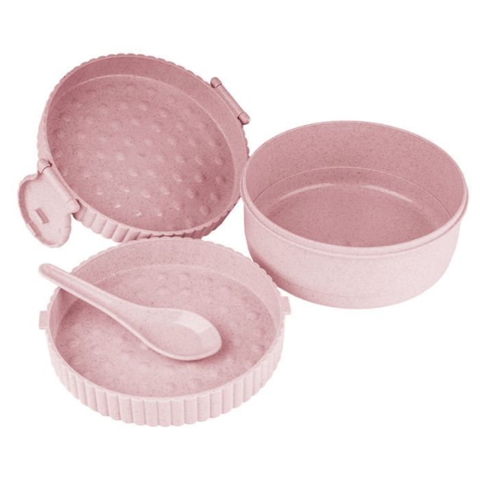 Ланч-бокс Stenson із пшеничного лушпиння "Еко" 13 х 7.5 см рожевий (TD01266 pink) зображення 2