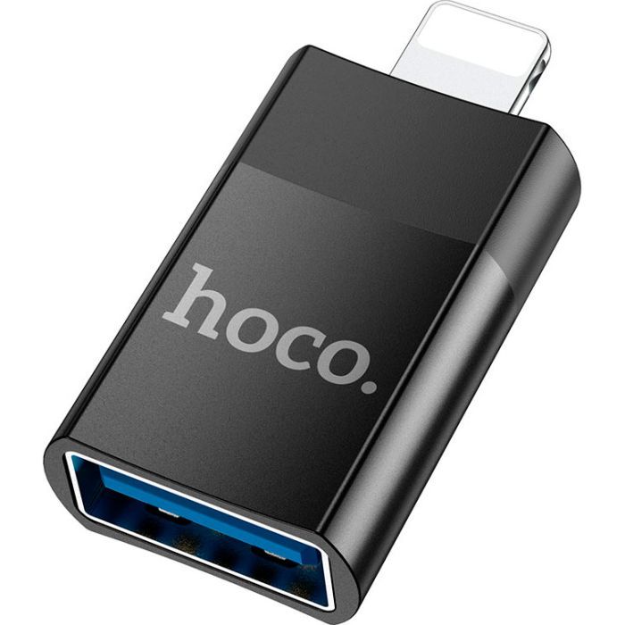 Переходник UA17 Lightning M to USB F USB2.0 no data transfer Black HOCO (6931474761989)