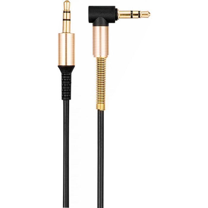 Кабель мультимедийный 3.5mm M to 3.5mm M 1.0m 90-degree UPA02 Black HOCO (6957531025665)