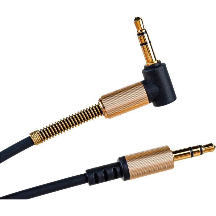 Кабель мультимедийный 3.5mm M to 3.5mm M 1.0m 90-degree UPA02 Black HOCO (6957531025665) изображение 2