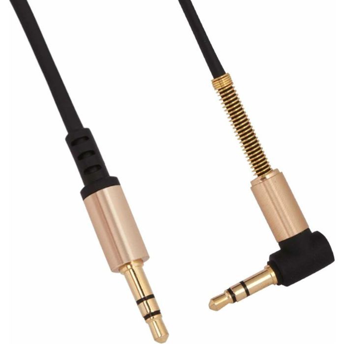 Кабель мультимедийный 3.5mm M to 3.5mm M 1.0m 90-degree UPA02 Black HOCO (6957531025665) изображение 3