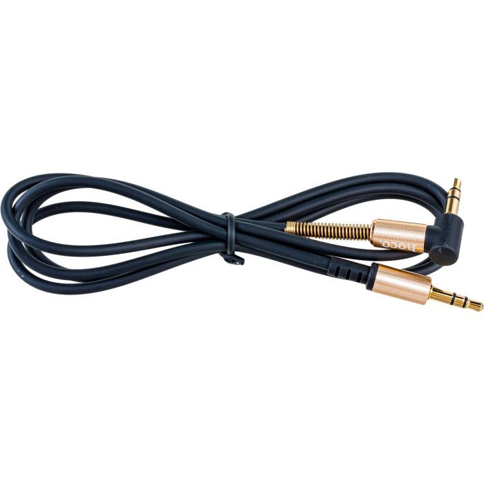Кабель мультимедийный 3.5mm M to 3.5mm M 1.0m 90-degree UPA02 Black HOCO (6957531025665) изображение 4