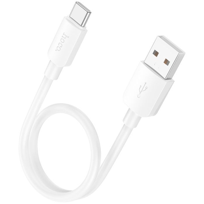 Дата кабель USB 2.0 AM to USB-C 0.25m Hyper 27W X96 white HOCO (6942007609418) изображение 2