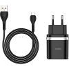Зарядное устройство HOCO C12Q Smart USB QC3.0 + cable Micro 18W Black (6931474716279)