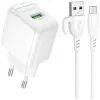 Зарядное устройство BOROFONE BAS42A Potential USB QC3.0 + cable USB to Micro 5P White (6941991113796)