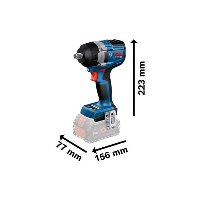 Гайковерт Bosch GDS 18V-750C 18V, 2x8Ah, до 3000об/хв, 270/380/750Нм, квадрат 1/2", кейс, Bluetooth 1.7кг (0.601.9L9.002) зображення 3