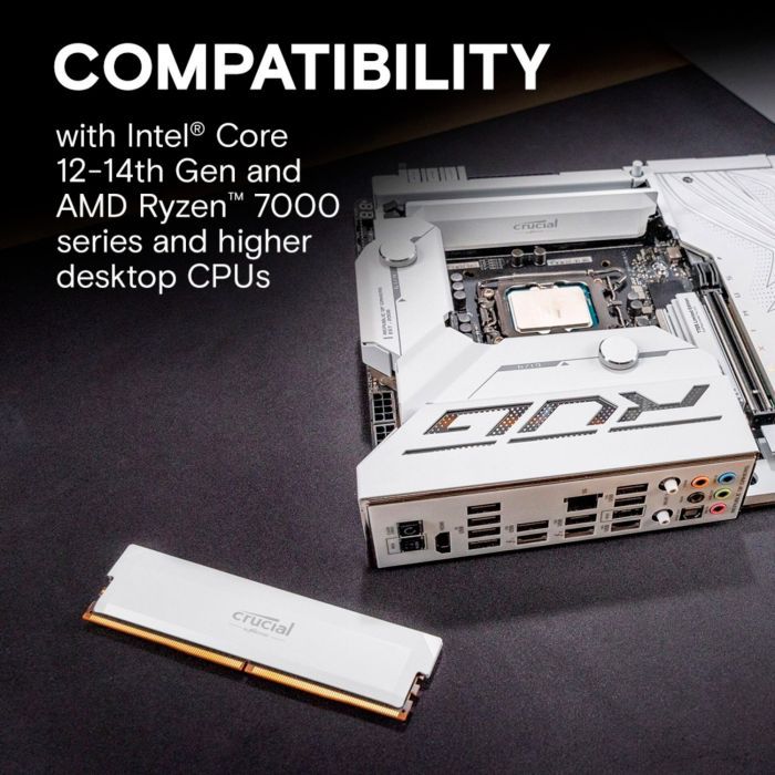 Модуль памяти для компьютера DDR5 16GB 6400 MHz Pro Overclocking White Micron (CP16G64C38U5W) изображение 7