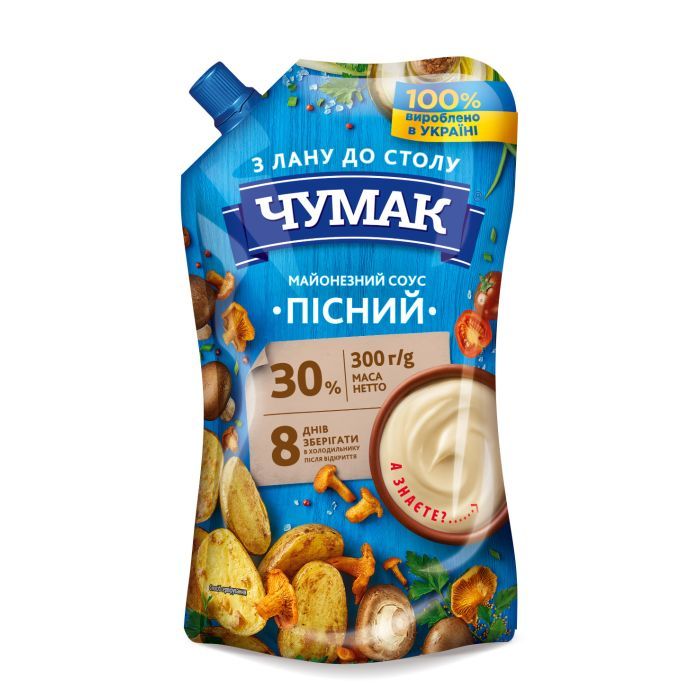 Соус Чумак Майонез Постный 30% 300 г (4823096003603)