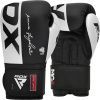 Боксерские перчатки RDX F4 Boxing Sparring Gloves Hook & Loop White/Black 10 унцій (BGR-F4B-10OZ) изображение 2