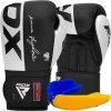 Боксерские перчатки RDX F4 Boxing Sparring Gloves Hook & Loop White/Black 10 унцій (BGR-F4B-10OZ)