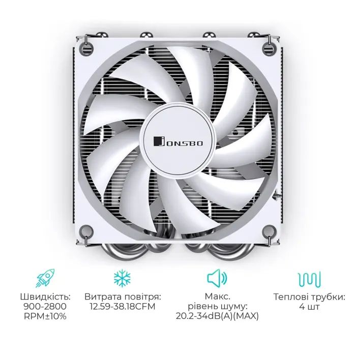 Кулер для процессора JONSBO HP400S White изображение 11