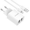 Зарядное устройство BOROFONE BA53A 2xUSB + cable USB to Lightning 10.5W White (BA53AWi) изображение 2