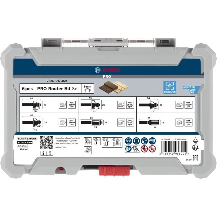 Набор фрез Bosch Professional кромочных фасонных, 8мм, 6шт (2.607.017.469) изображение 4