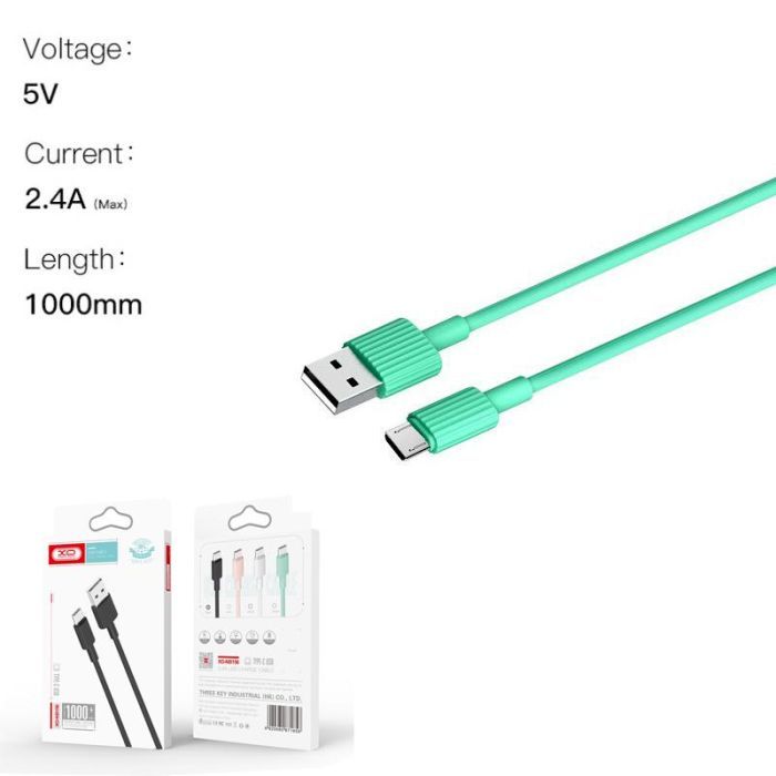 Дата кабель USB 2.0 AM to Micro 5P 1.0m 2.4A pink XO (NB156-M-PN) изображение 2