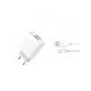 Зарядное устройство XO 2xUSB 2.4A + cable USB to Micro 5P white (L57-M-WH)