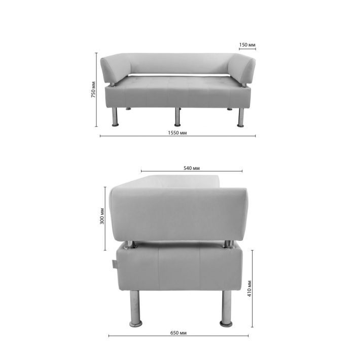 Диван офисный Richman Офис Двойной со спинкой и подлокотниками Рокки 100 (R00000047326) изображение 5