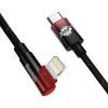Дата кабель USB-C to Lightning 1.0m 20W 90° corner black/red Baseus (CAVP000220) зображення 2