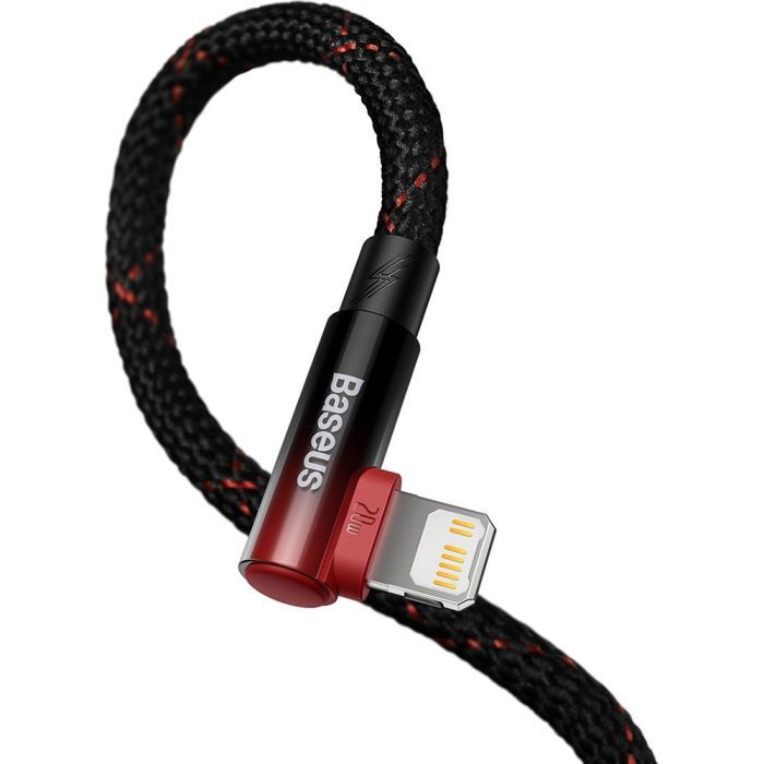 Дата кабель USB-C to Lightning 1.0m 20W 90° corner black Baseus (CAVP000201) зображення 4