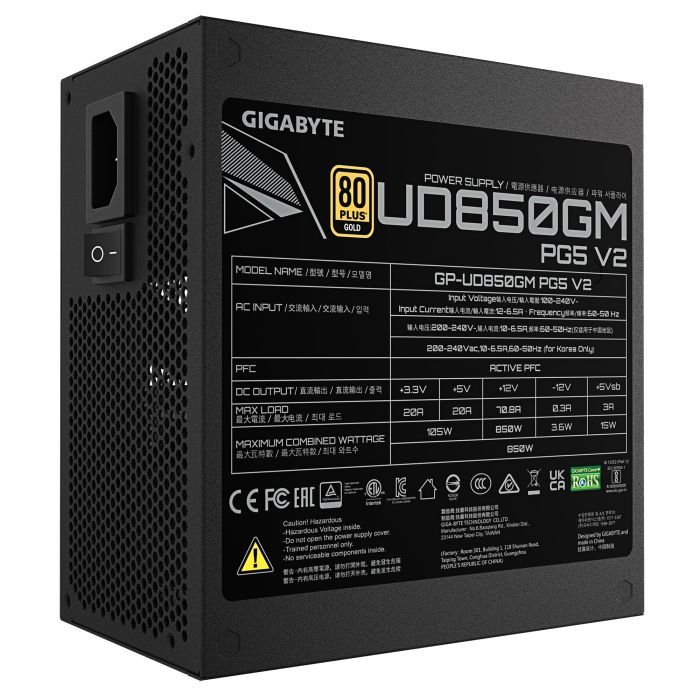 Блок питания GIGABYTE 850W (GP-UD850GM PG5 V2) изображение 5