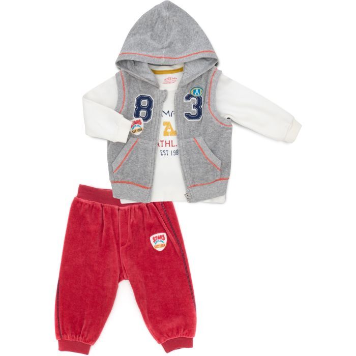 Набор детской одежды Aziz велюровый (3053-80B-creamred)