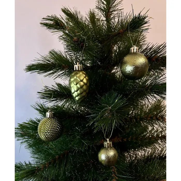 Елочная игрушка Chomik пластикові кульки компл. 31шт, 3см, оливкові (5900779877160_3) изображение 5