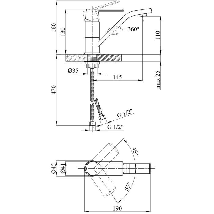 Змішувач Kroner Armada-C011 (CV024310) зображення 7