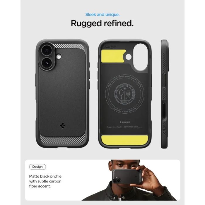 Чехол для мобильного телефона Spigen Rugged Armor MagFit iPhone 17 Matte Black (ACS10367) изображение 12