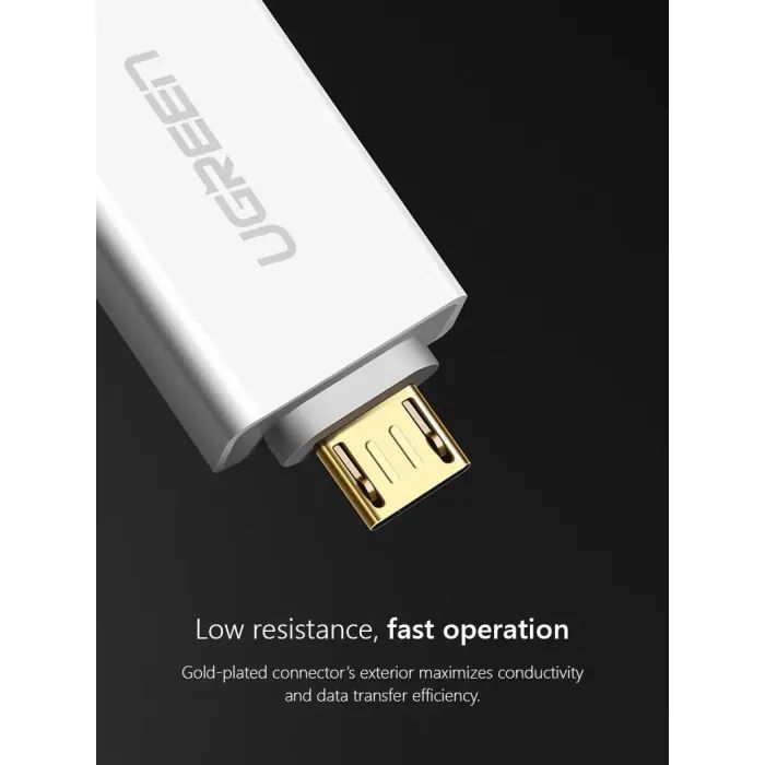 Переходник OTG USB 2.0 AF to Micro 5P US195 white Ugreen (30529) изображение 3