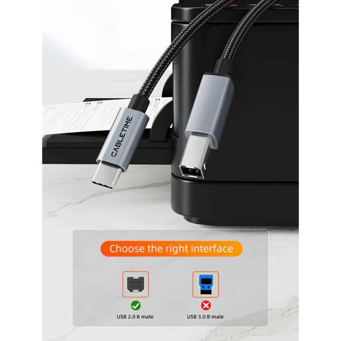 Кабель для принтера USB-C 2.0 to BM 2.0m Cabletime (CA915774) зображення 6