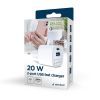 Зарядное устройство Gembird 1xUSB-C PD20W + 1xUSB QC3.0 white (TA-UC-PDQC20-W-01) изображение 7