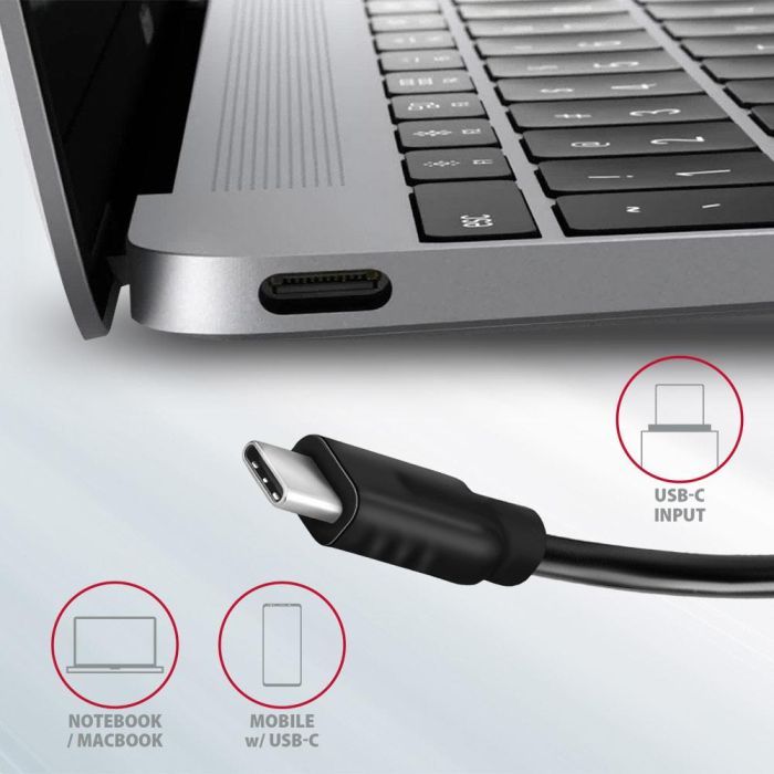 Концентратор AXAGON USB-C to 2xUSB-A + 2xUSB-C 10Gbps 0.13m gray (HMC-4G2) изображение 6