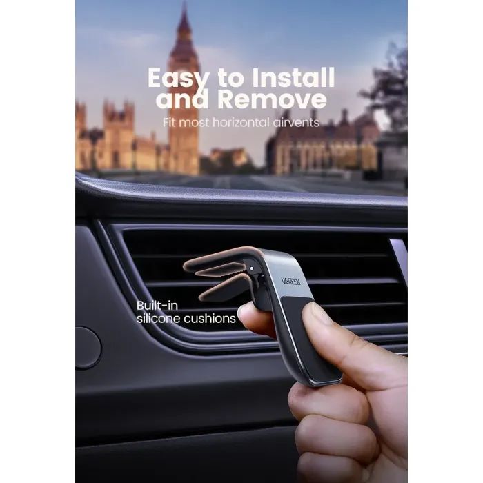 Универсальный автодержатель Ugreen LP290 Waterfall-Shaped Magnetic Phone Holder Black (80712B) изображение 3