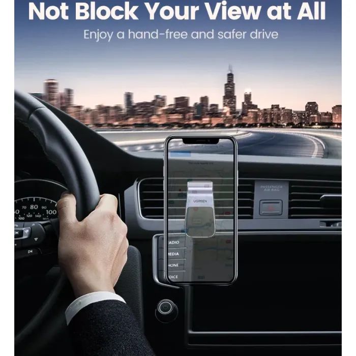 Универсальный автодержатель Ugreen LP290 Waterfall-Shaped Magnetic Phone Holder Black (80712B) изображение 6