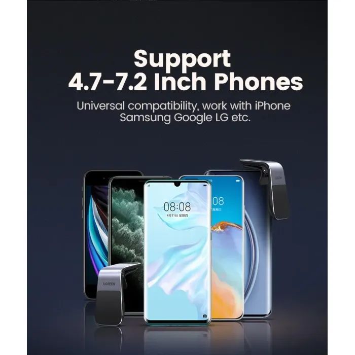 Универсальный автодержатель Ugreen LP290 Waterfall-Shaped Magnetic Phone Holder Black (80712B) изображение 7