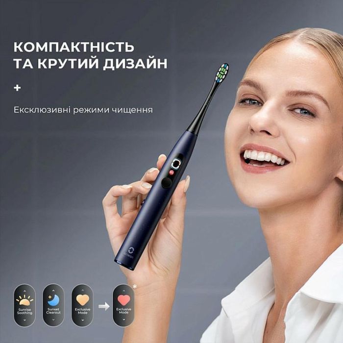 Электрическая зубная щетка Oclean X Plus Pro Digital Blue (6970810556186) изображение 3