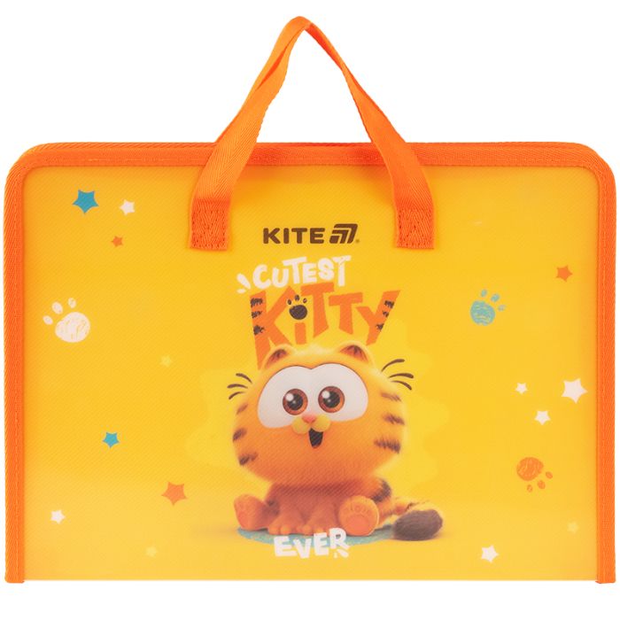 Папка - портфель Kite на блискавці A4 Garfield, 1 відділення (GF25-202)