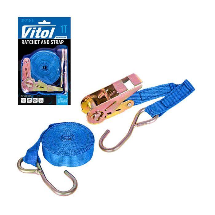 Стяжной ремень VITOL 1т ST-214- 5 25мм х 5м (ST 214-5) изображение 6