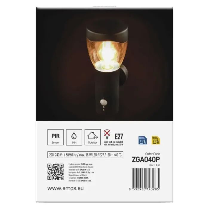 Светильник EMOS E27 15 Вт IP44 (ZGA040P) изображение 7