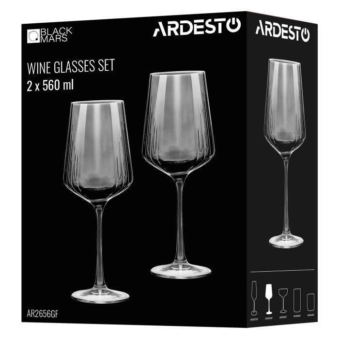 Набор бокалов Ardesto Black Mars Alcor 330мл, 2шт, скло, сірий (AR2633GF) изображение 4