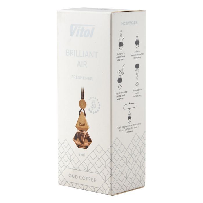 Ароматизатор для автомобіля VITOL Brilliant Air Oud Coffee 8мл (VBA03) зображення 6